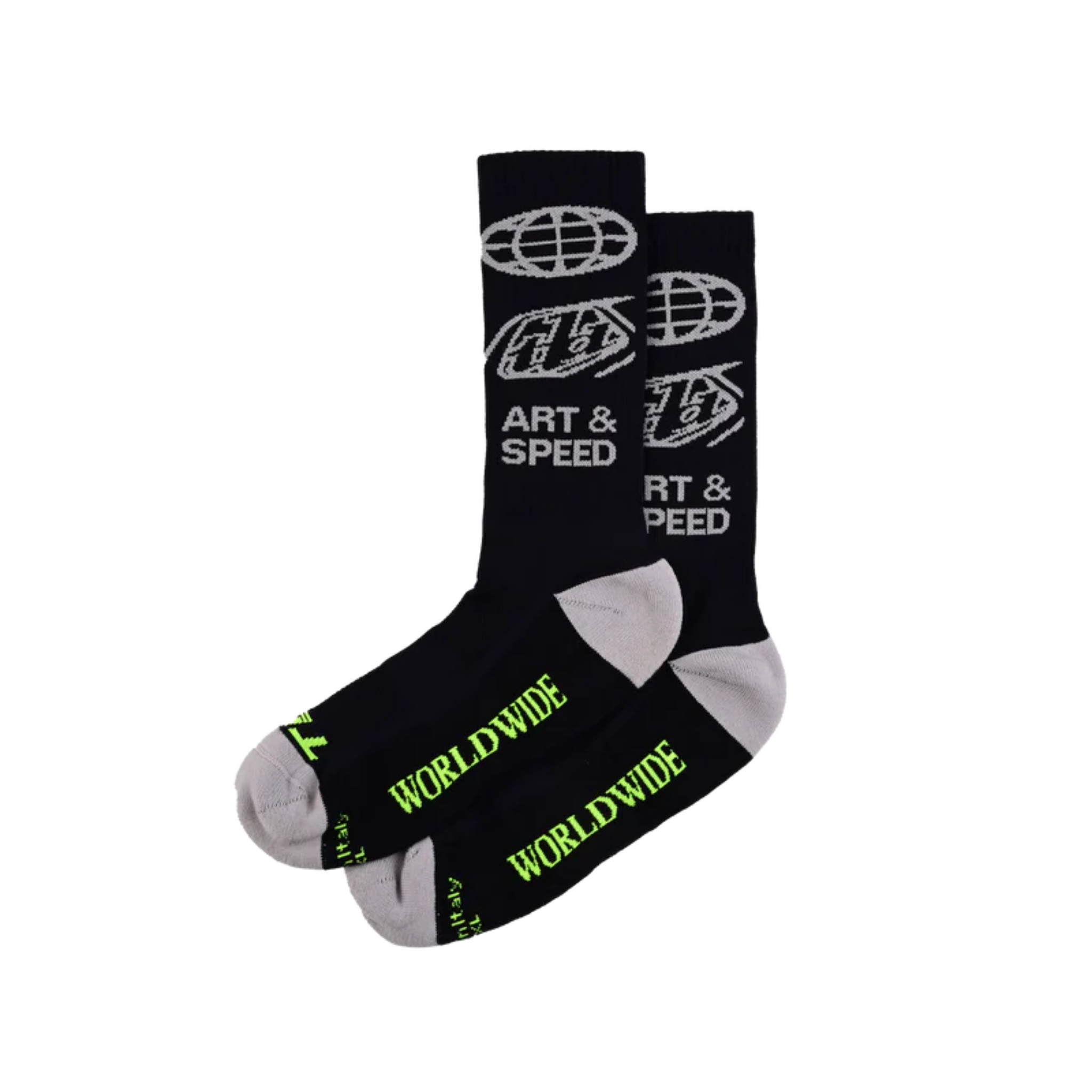 Troy Lee Designs Performance in Worldwide Black mountain bike socks for Whistler Bike Park and trail riding