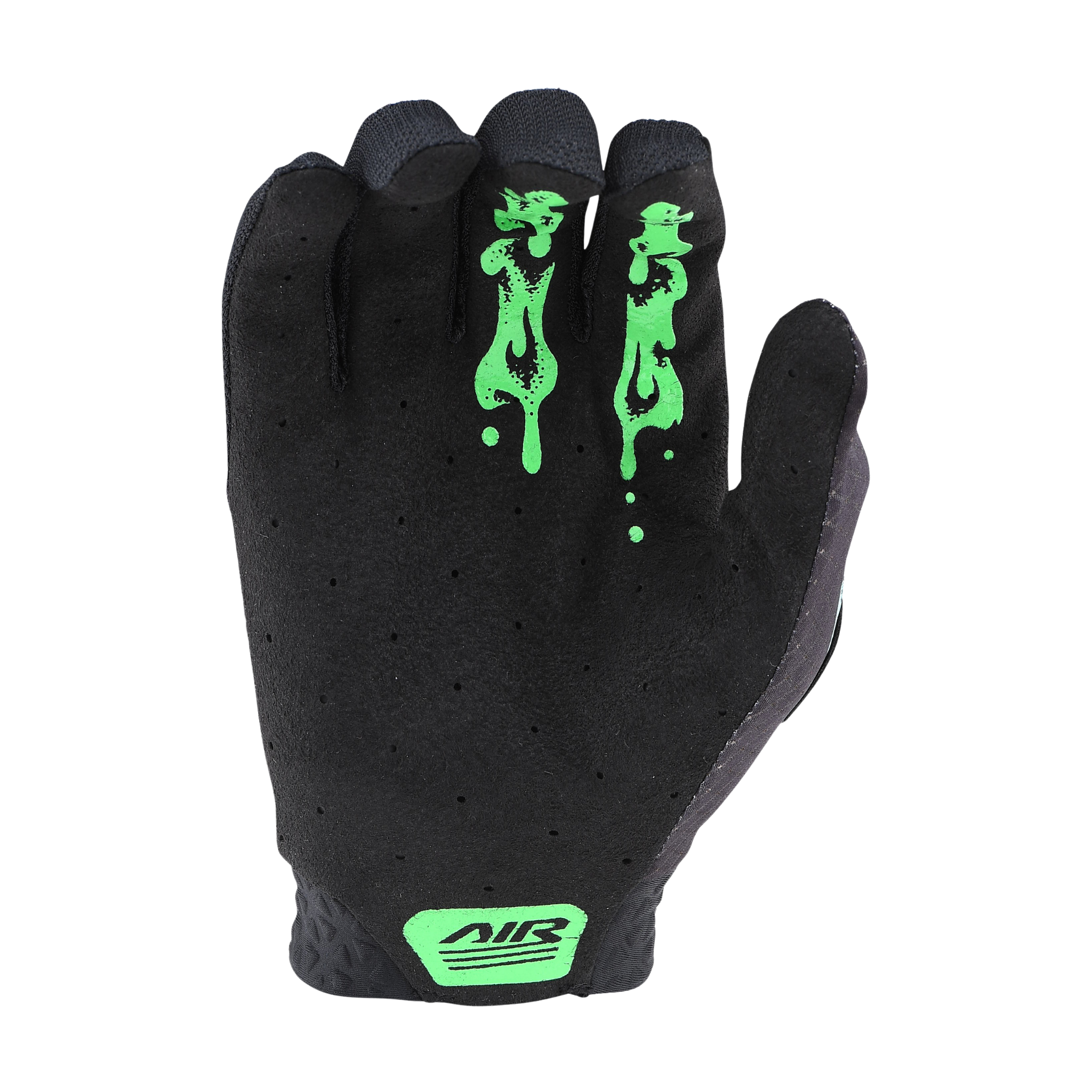 Close-up of the silicone-printed finger on the Troy Lee Designs Youth Air Gloves for brake lever grip