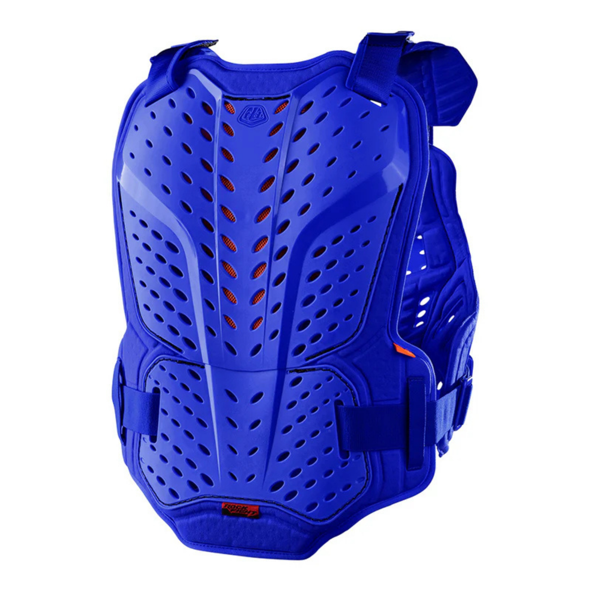 Back view of Troy Lee Designs Rockfight Chest Protector Solid Blue with removable D3O back protector