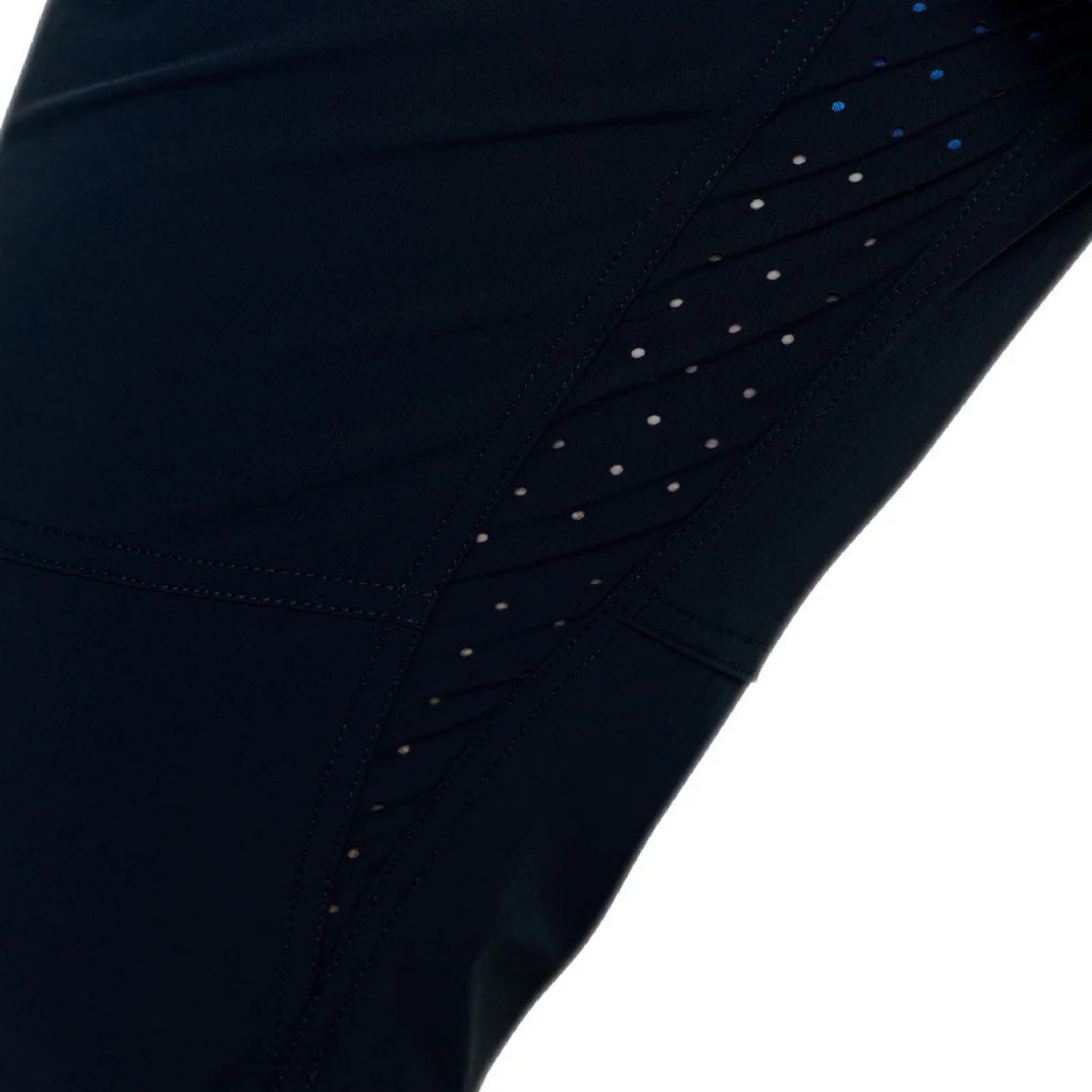 Close-up of reinforced nylon-spandex 4-way stretch fabric on the Troy Lee Skyline Trail Pant Leg