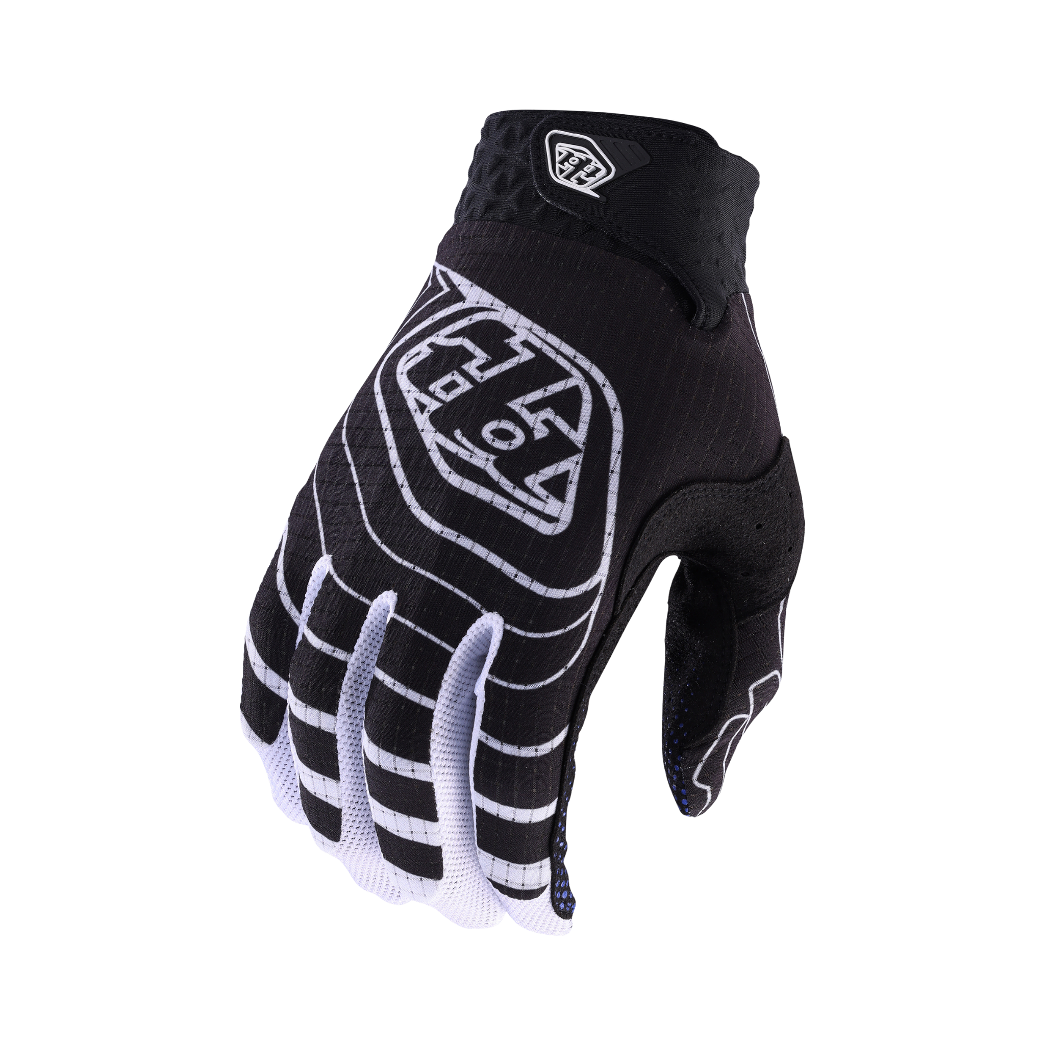 Troy Lee Designs Youth Air Gloves in Richter Black/Blue for Whistler Bike Park mountain biking