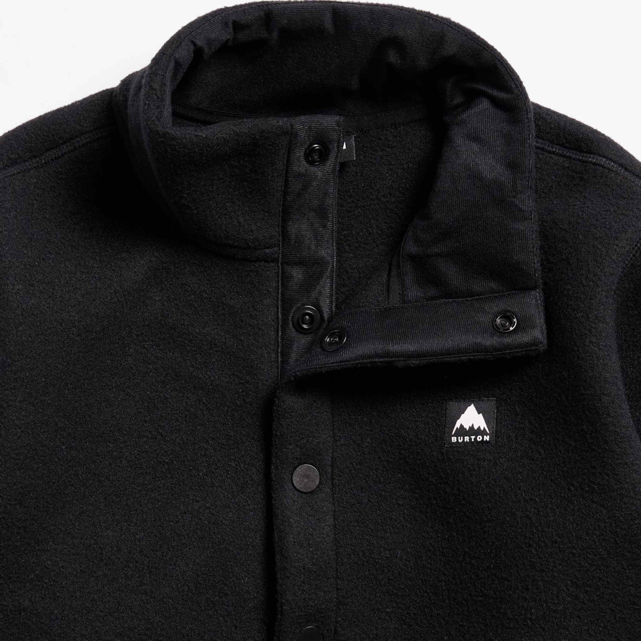 Burton Kids Cinder Fleece Anorak in True Black and Grey Heather with soft 255GSM recycled polyester polar fleece