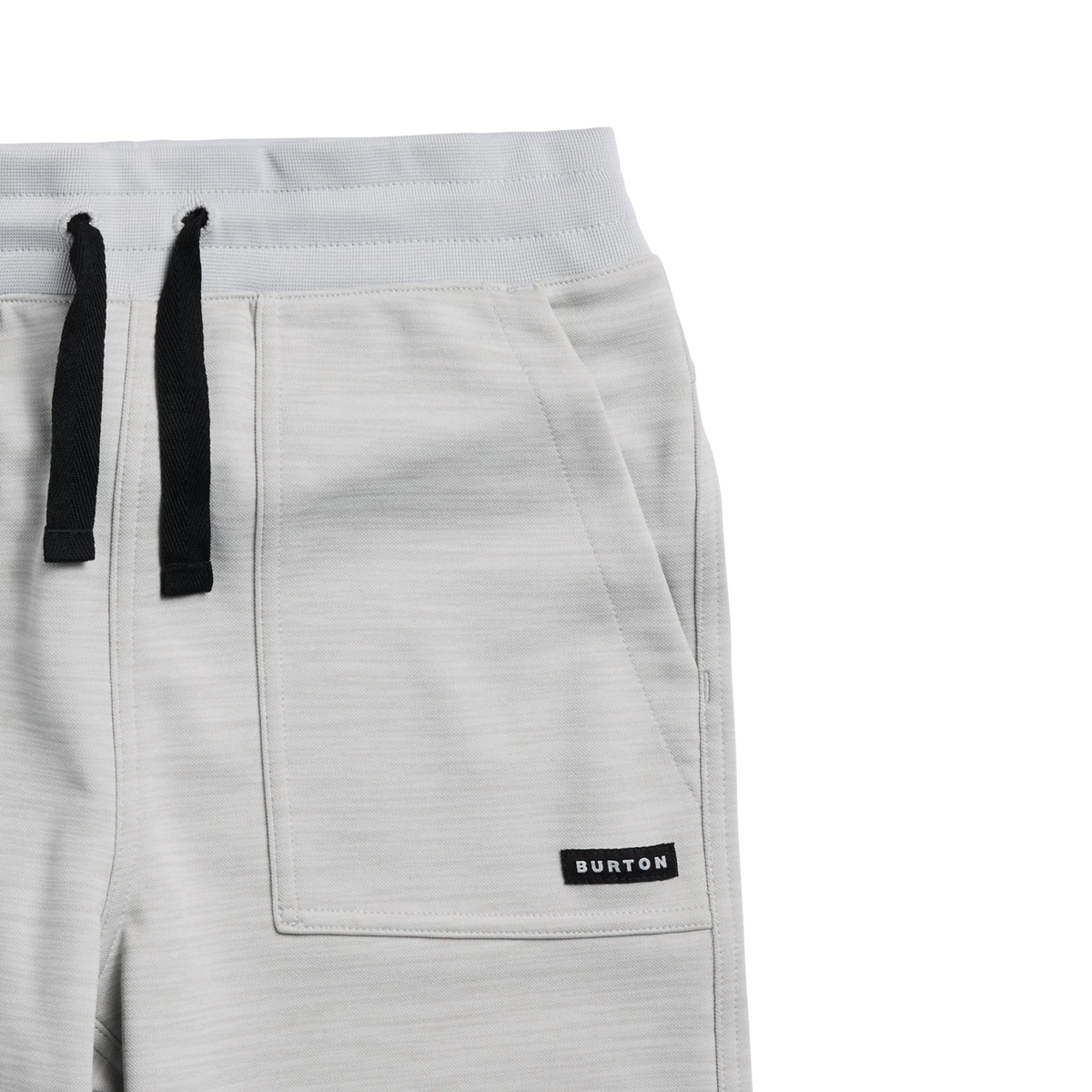 Burton Kids Oak Fleece Pants in Grey Cloud patch-on handwarmer pocket for easy-access storage and comfortable warmth