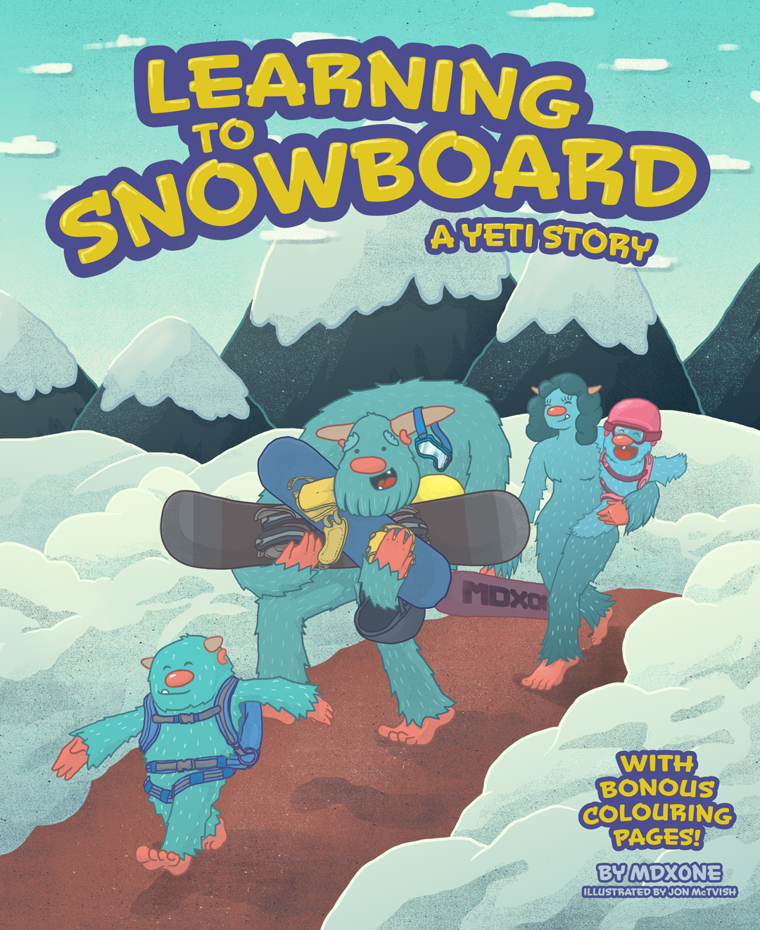 MDX Yeti Learn to Snowboard Hardcover Book.
