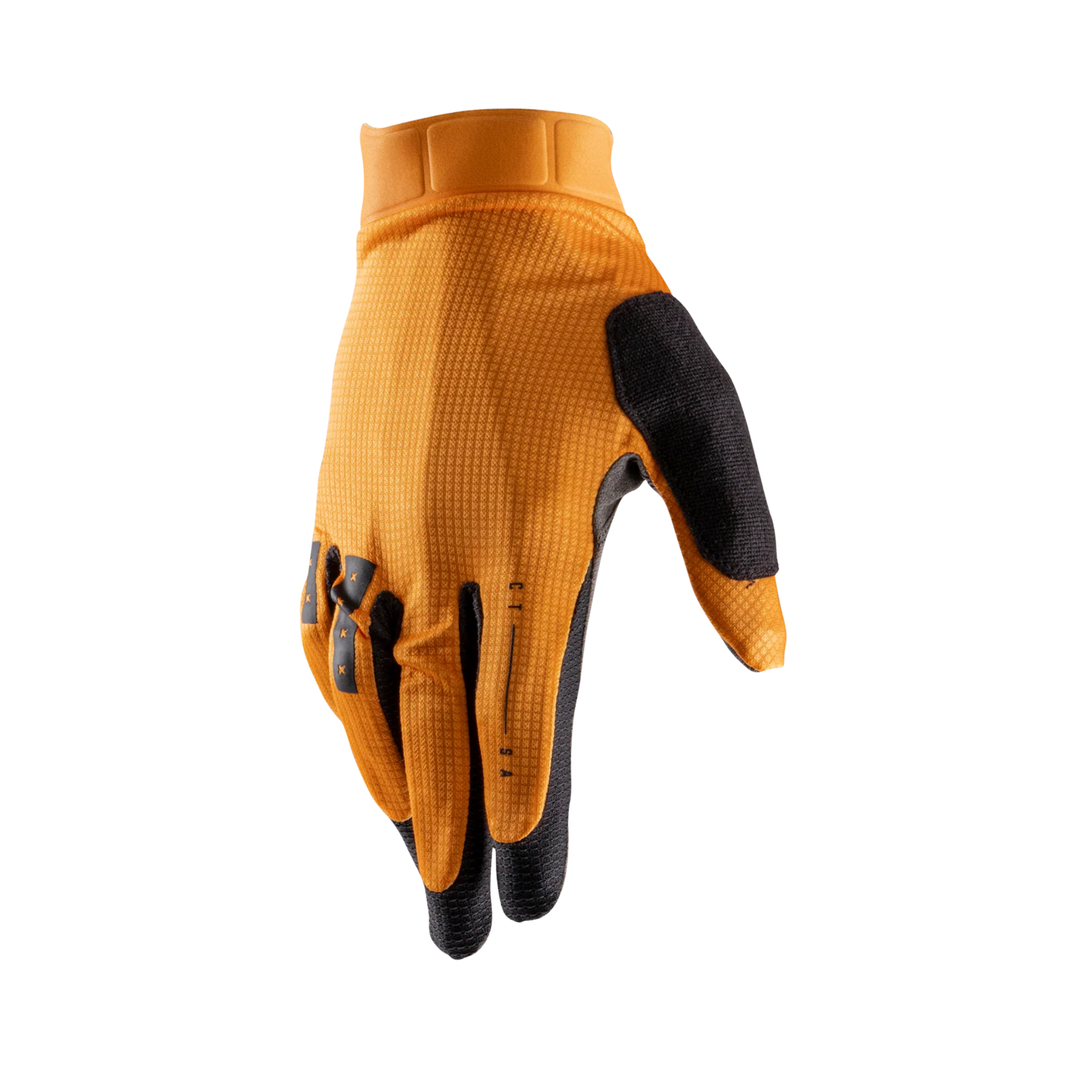 Side profile of Leatt MTB 1.0 GripR Junior Gloves Lager Yellow with low-profile stretch cuff