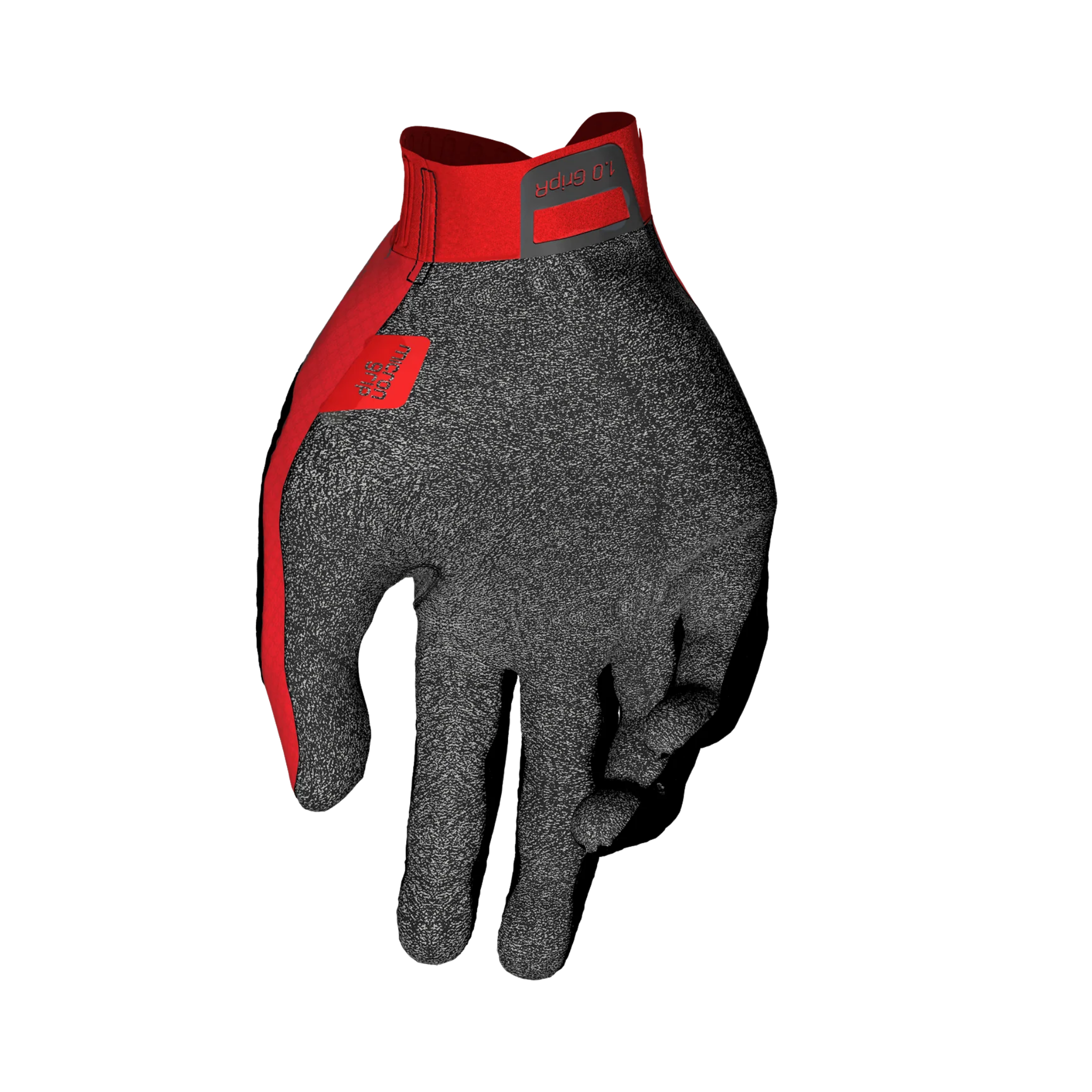 Pal view of Leatt MTB 1.0 GripR Junior Gloves Red with low-profile stretch cuff