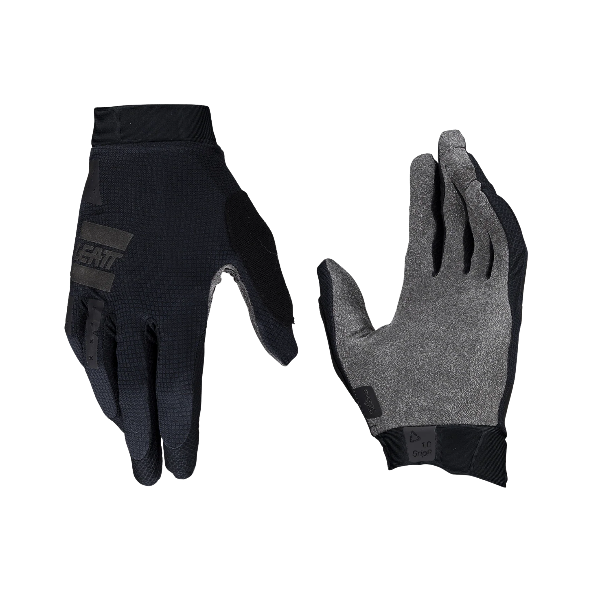 Leatt MTB 1.0 GripR Junior Gloves Stealth Black Grey for Whistler Bike Park mountain biking