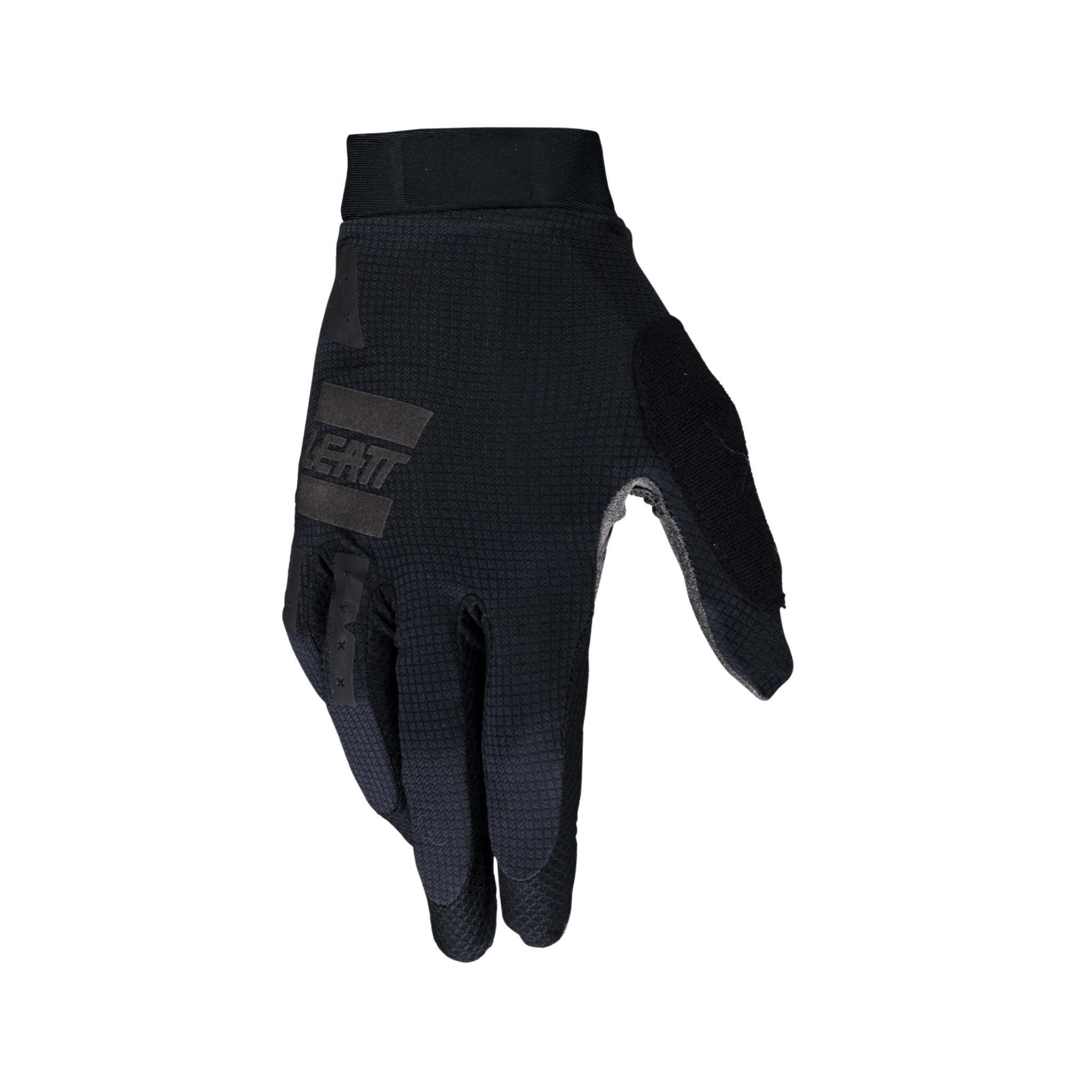 Back view Leatt MTB 1.0 GripR Junior Gloves Stealth Black Grey for Whistler Bike Park mountain biking