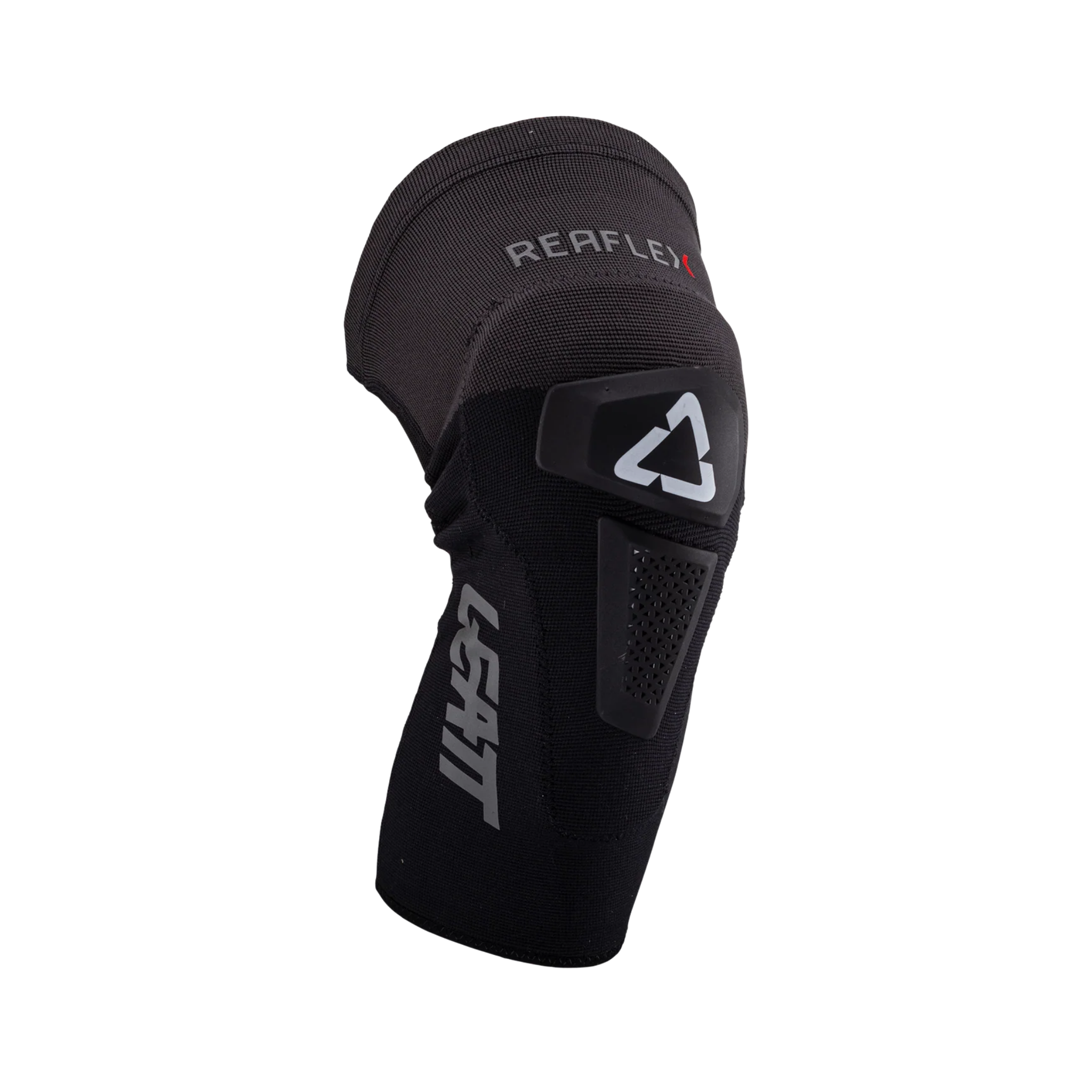 Front view of Leatt ReaFlex Hybrid Junior Knee Guard with hard-shell sliding knee cap