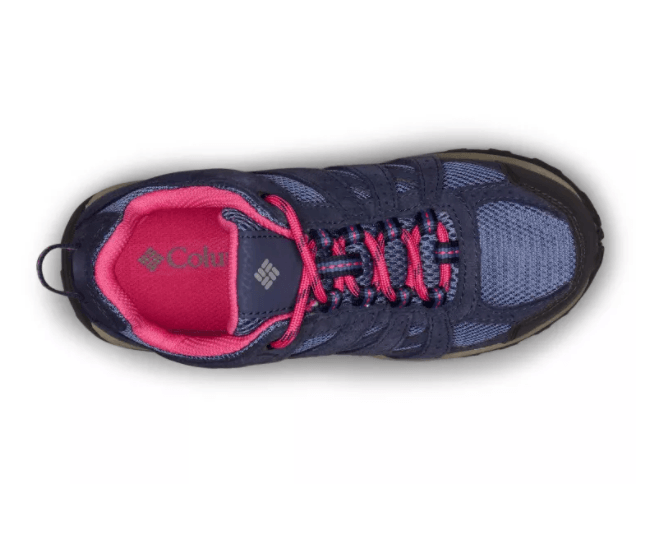 2022 Columbia Youth Redmond Waterproof Hiking Shoes - Mountain Kids Outfitters - Purple Color - White Background top view