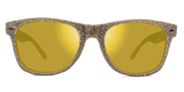 Biosunnies Kids Classic Coffee Grind Sunglasses - Mountain Kids Outfitters: Gold Mirror Lens, Front View