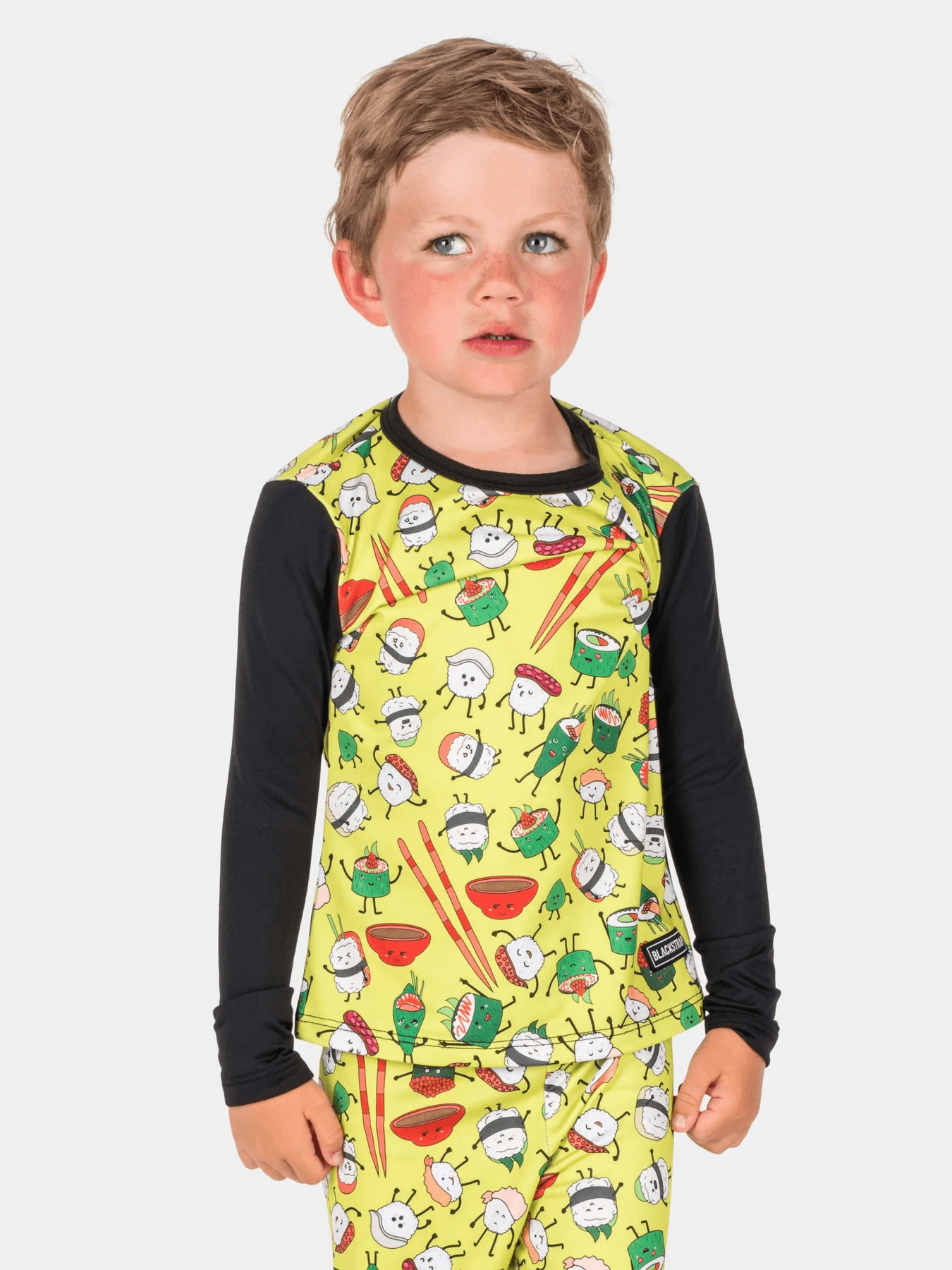 Blackstrap Kids Therma M/W Base Layer Crew 2022 - Mountain Kids Outfitters: Sushi Wasabi, Front View