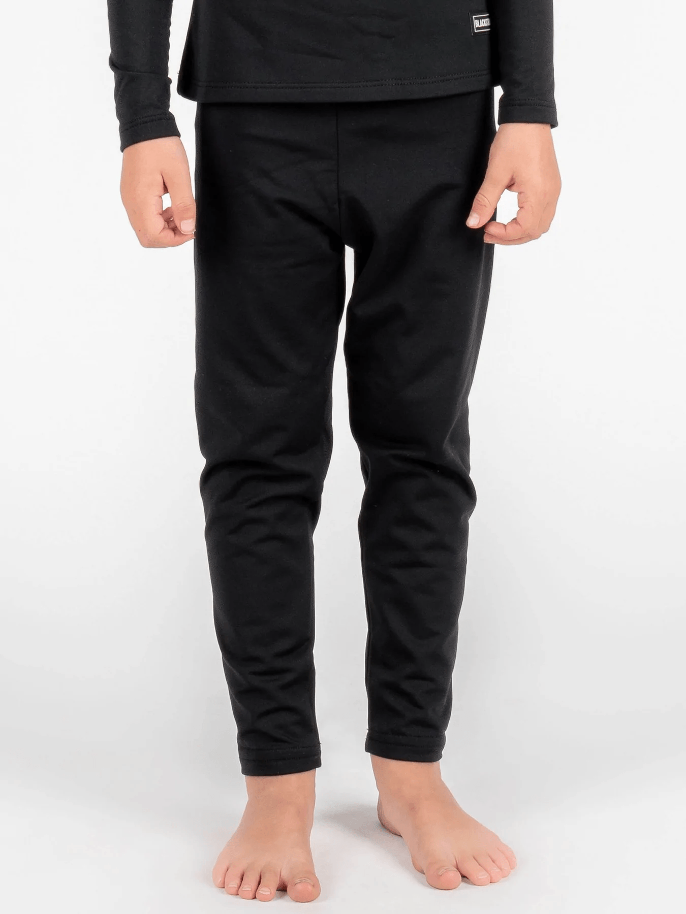 Blackstrap Kids Therma M/W Base Layer Pants 2022 - Mountain Kids Outfitters: Black, Front View