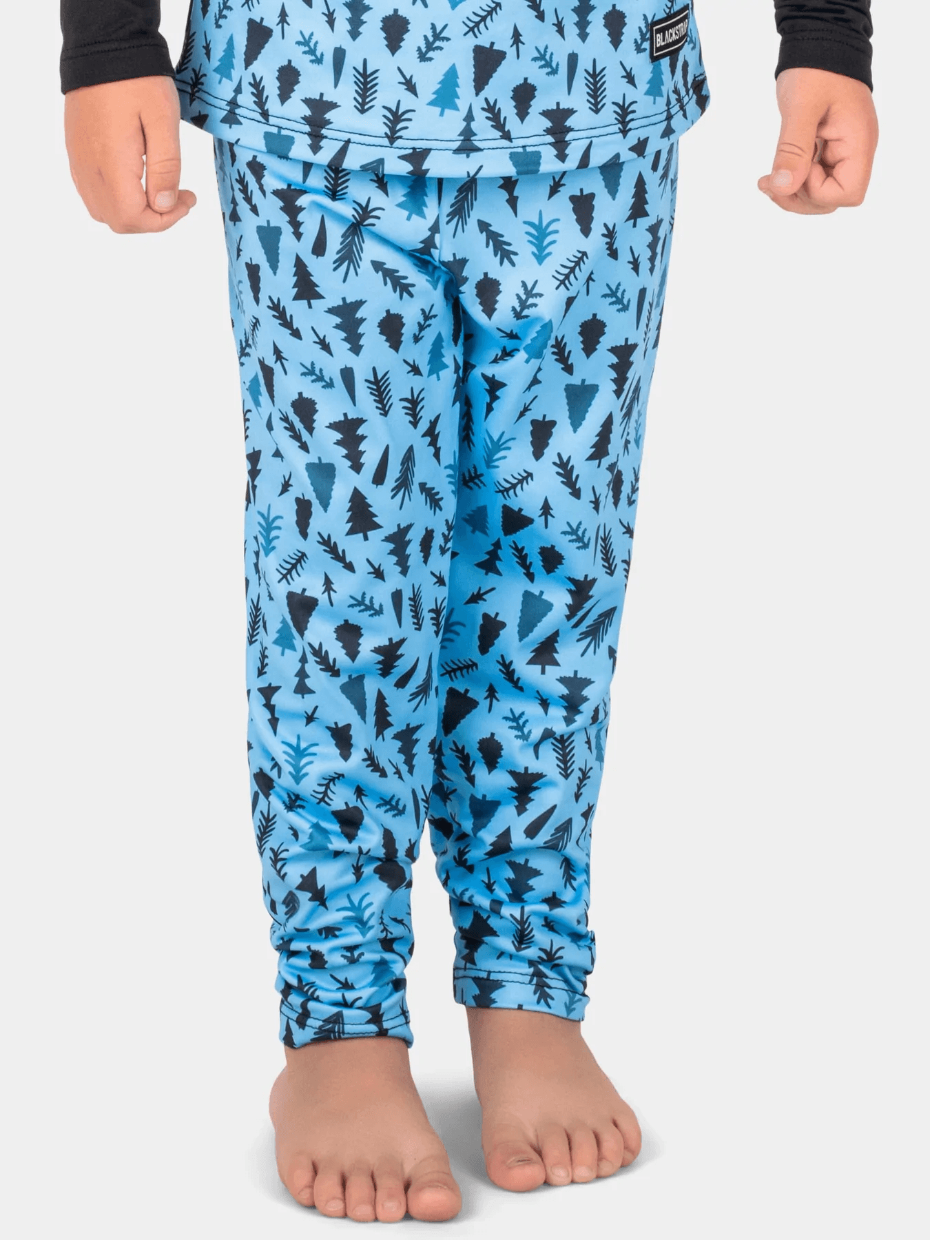Blackstrap Kids Therma M/W Base Layer Pants 2022 - Mountain Kids Outfitters: Trees Aqua, Front View