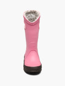 BOGS Plush Waterproof Fur Lined Rain Boots 2022 - Little Textures 2022 - Mountain Kids Outfitters - Pink Color - White Background front view