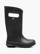 BOGS Plush Waterproof Fur Lined Rain Boots 2022 - Little Textures 2022 - Mountain Kids Outfitters - Black Color - White Background side view