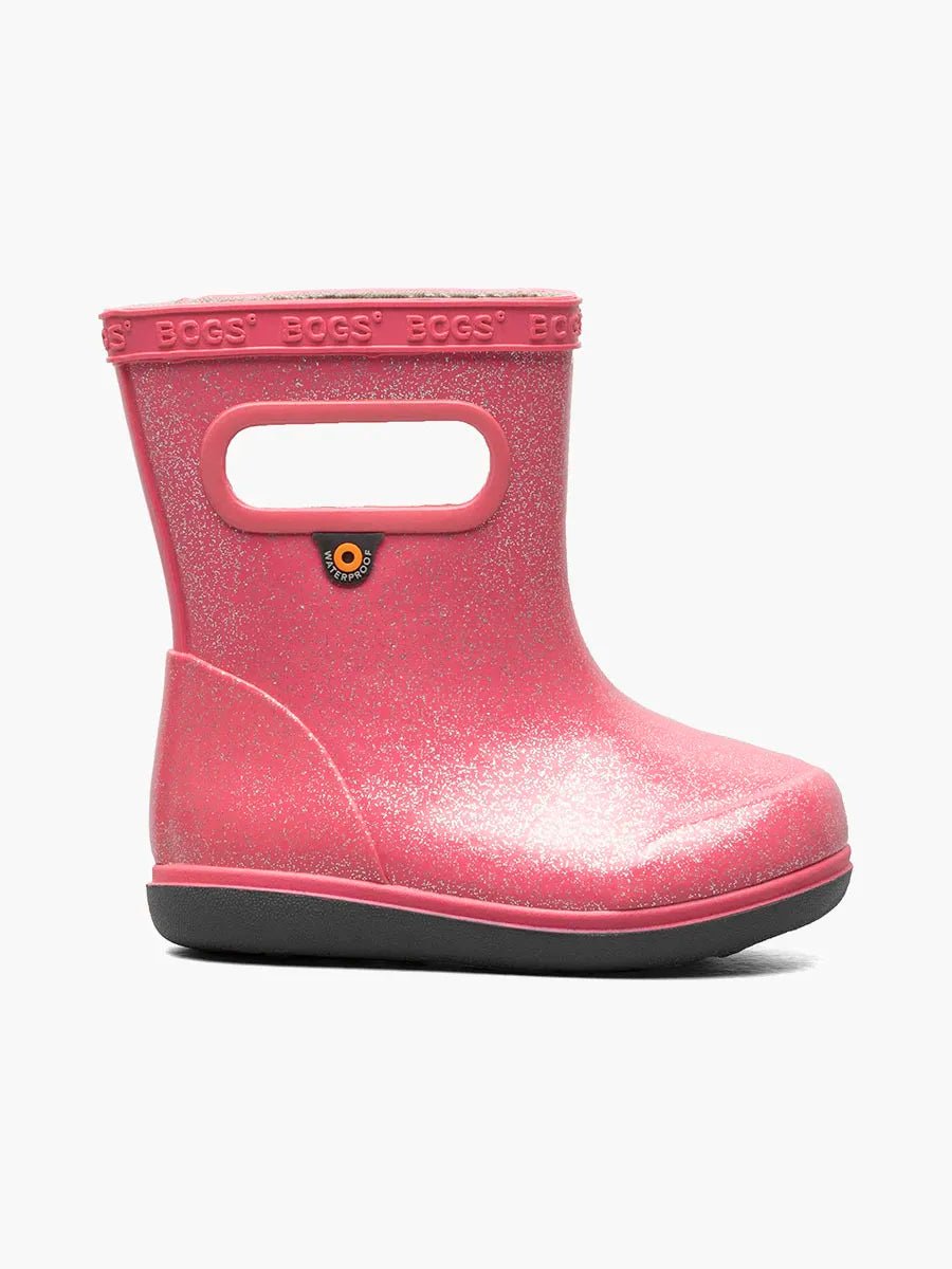 BOGS Skipper II Waterproof Toddler Boots 2023 - Mountain Kids Outfitters: Glitter Pink Color - White Background Side View