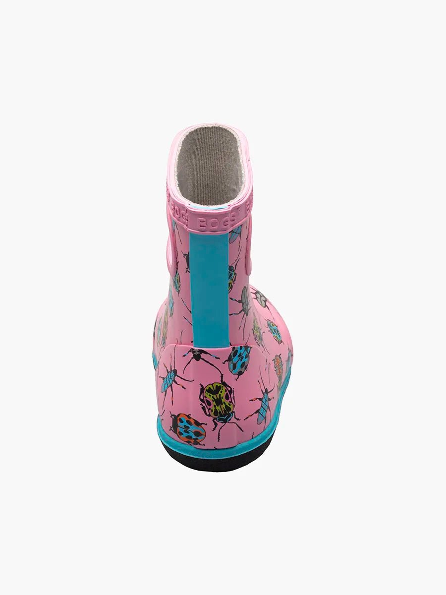 BOGS Skipper II Waterproof Toddler Boots 2023 - Mountain Kids Outfitters: Bugs Blush Pink Color - White Background back view