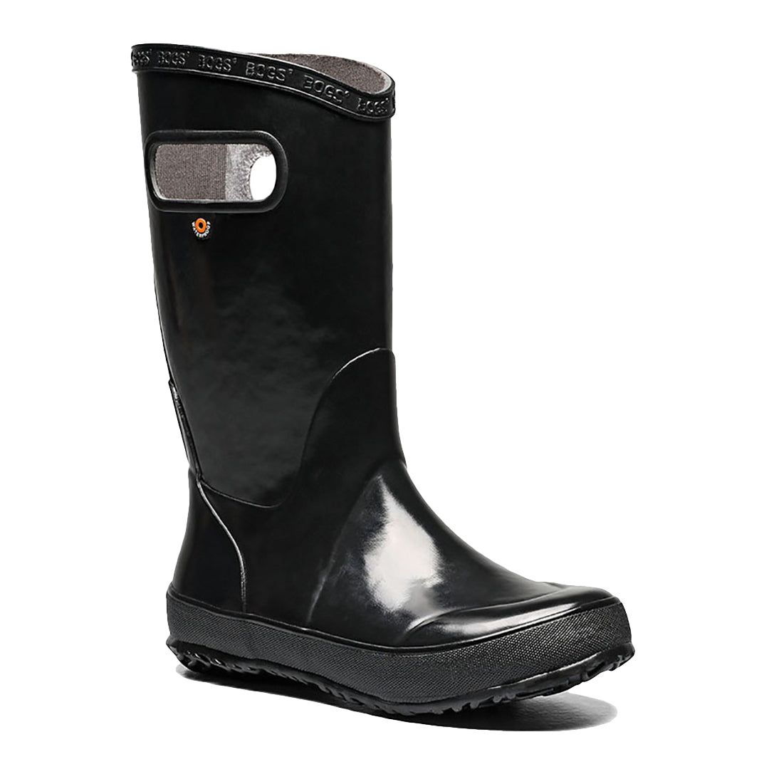 BOGS Waterproof Rain Boots 2022 - Mountain Kids Outfitters - Black Color - White Background front view