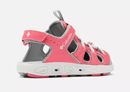 Columbia Children's Little Pine Sandals - Mountain Kids Outfitters: Afterglow/Monument Color - White Background back view