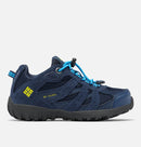 Columbia Children's Redmond Waterproof Hiking Shoes - Mountain Kids Outfitters - Collegiate Navy/Laser Lemon Color - White Background side view