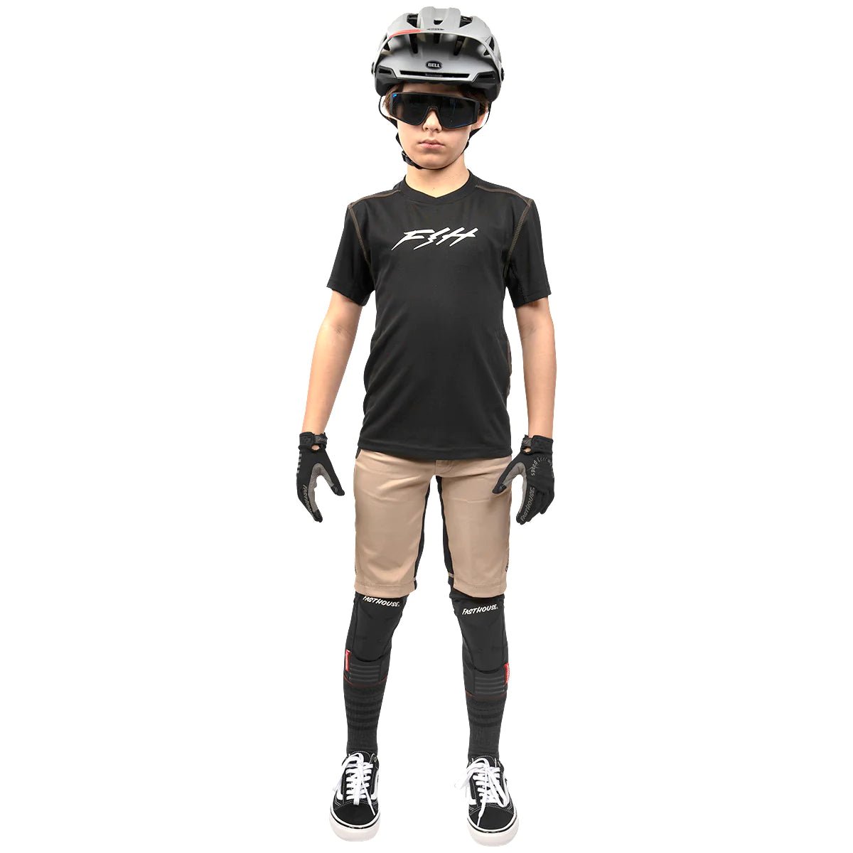 FastHouse Youth Ronin Alloy Short Sleeve Jersey - Mountain Kids Outfitters: Black, Front View