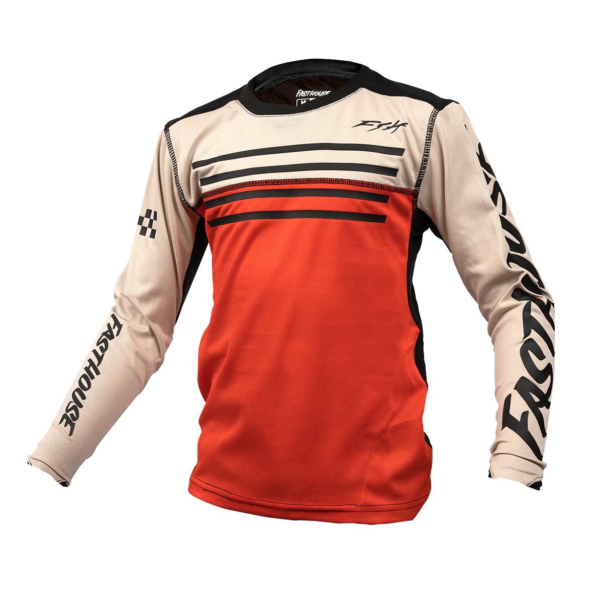 FastHouse Youth Sidewinder Alloy Long Sleeve Jersey - Mountain Kids Outfitters: Cream Red, Front View