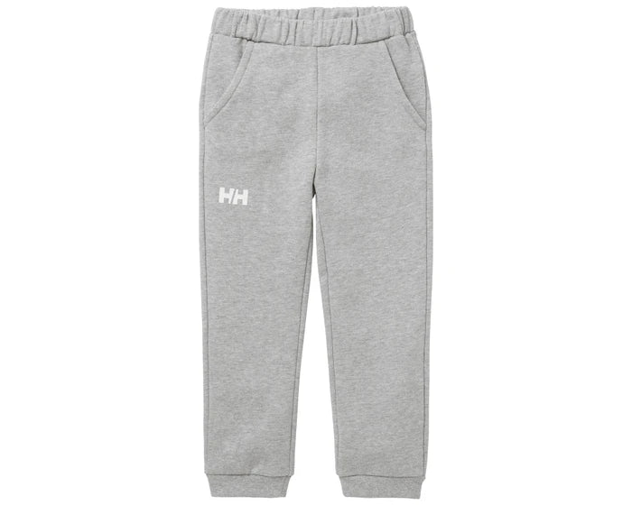 Helly Hansen Kids Logo Pants 2.0: Grey Melange Front View 