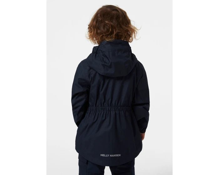 Helly Hansen Kids Sarah Rain Jacket: Navy Back View