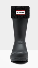 Hunter Kids 6-Stitch Cable Boot Socks - Mountain Kids Outfitters: Black Color - White Background front view