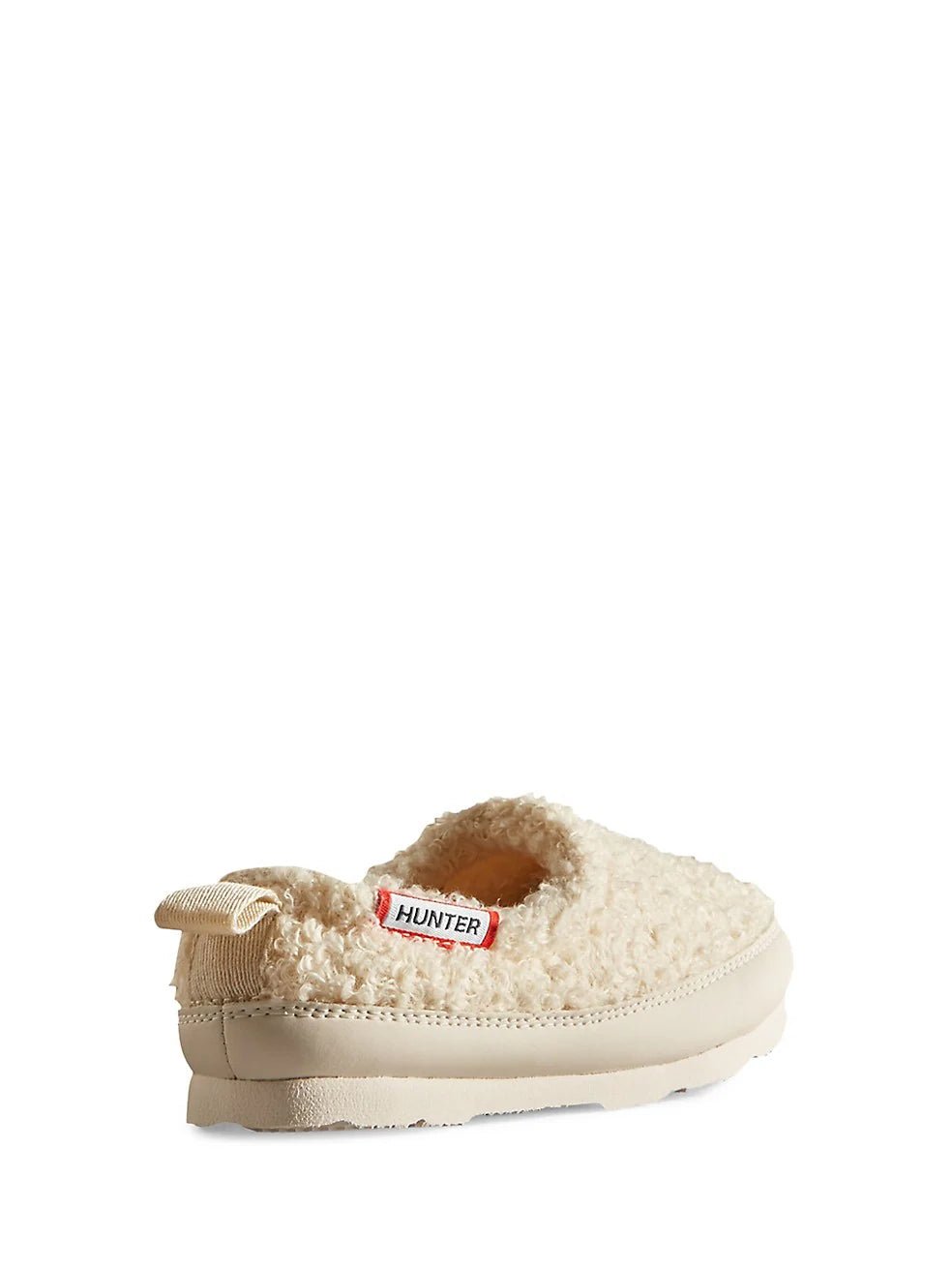 Hunter Little Kids In/Out Cozy Slippers - Mountain Kids Outfitters: White Willow Color - White Background back view