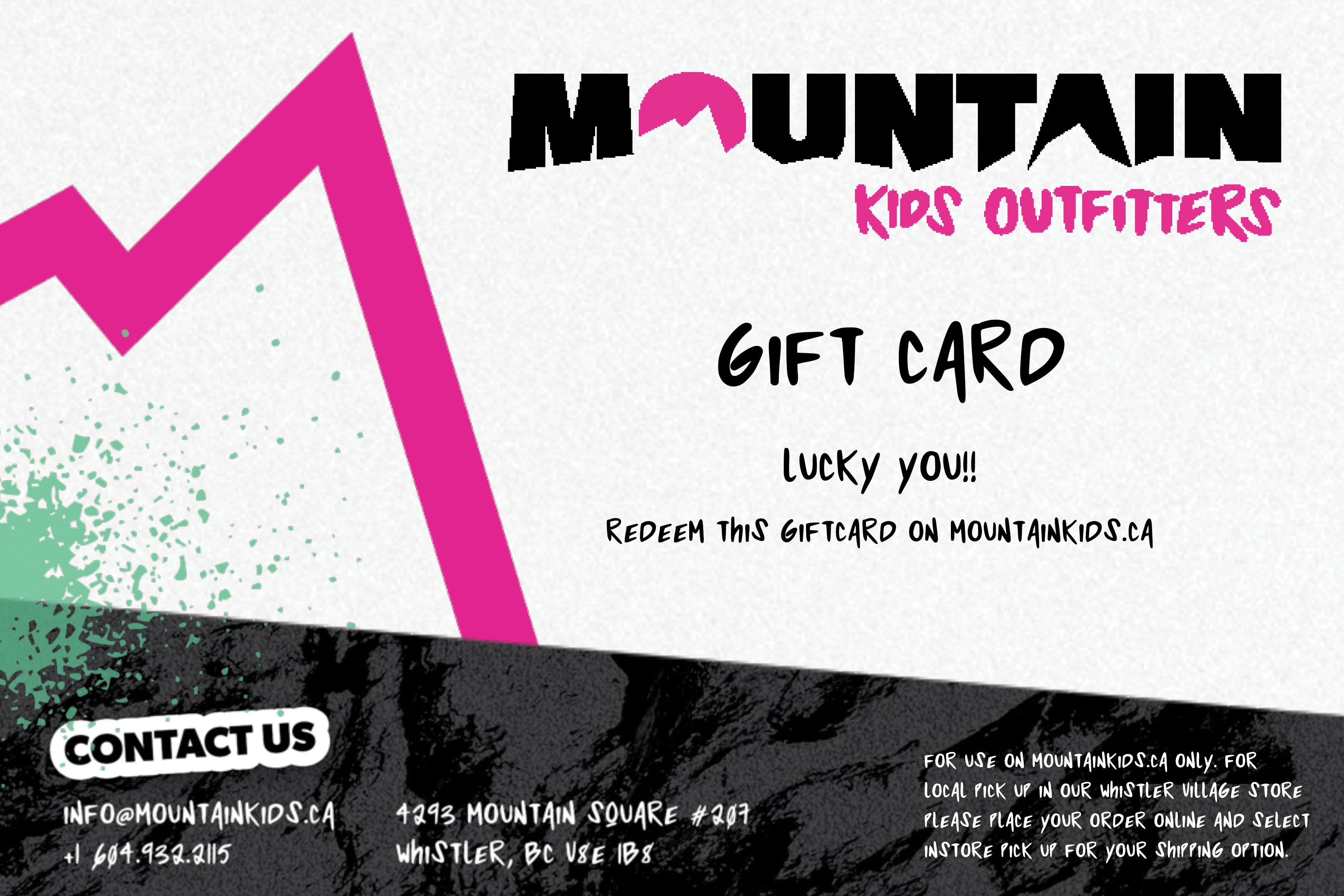 Mountain Kids Outfitters Gift Card - Mountain Kids Outfitters