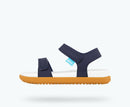 Native Charley Kids - Mountain Kids Outfitters: Regatta Blue/ Shell White/ Toffee Brown Color - White Background side view