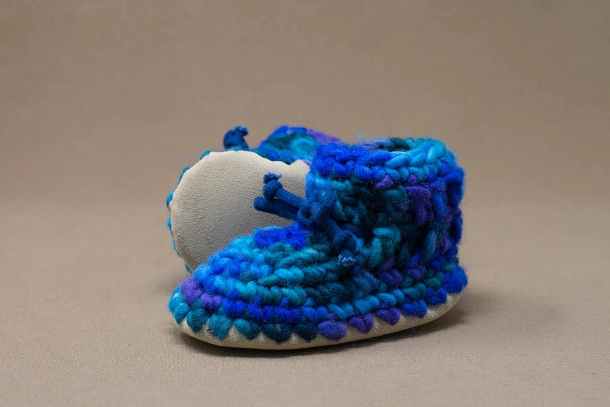Padraig Knit Slippers (Baby Sizing) - Mountain Kids Outfitters: Blue Multi Color - side view