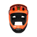 POC Otocon Race MIPS Full Face Helmet - Mountain Kids Outfitters: Fluorescent Orange AVIP/Uranium Black Matte, Front View