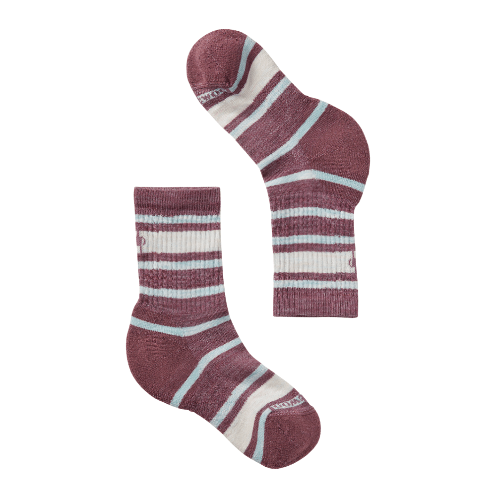 Smartwool Kids' Light Cushion Striped Crew Hiking Socks - Mountain Kids Outfitters