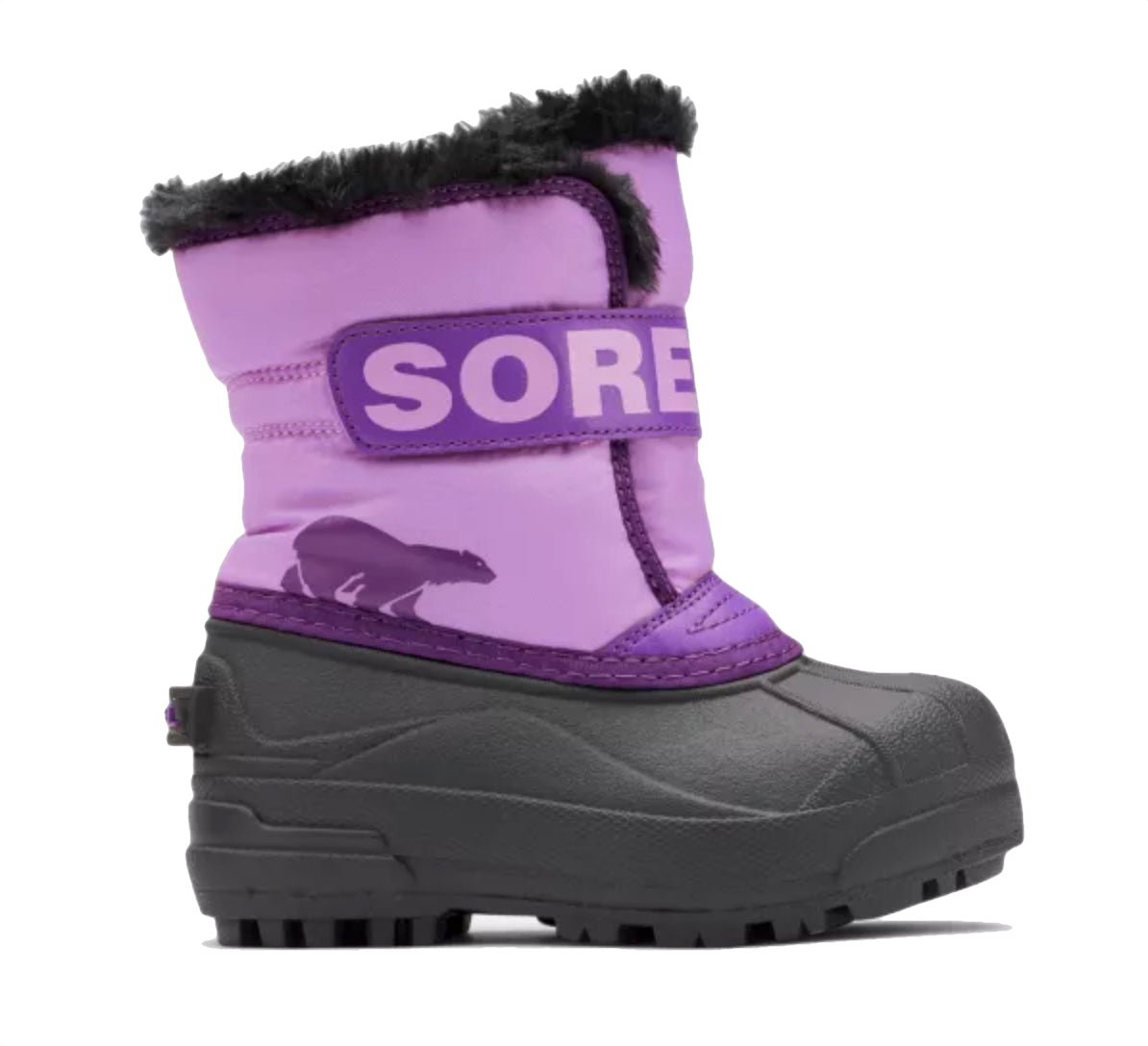 Sorel Children's Snow Commander Snow Boots - Mountain Kids Outfitters - Purple Color - White Background side view