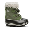 Sorel Children's Yoot Pac Nylon Snow Boots - Mountain Kids Outfitters - Hiker Green Color - White Background side view