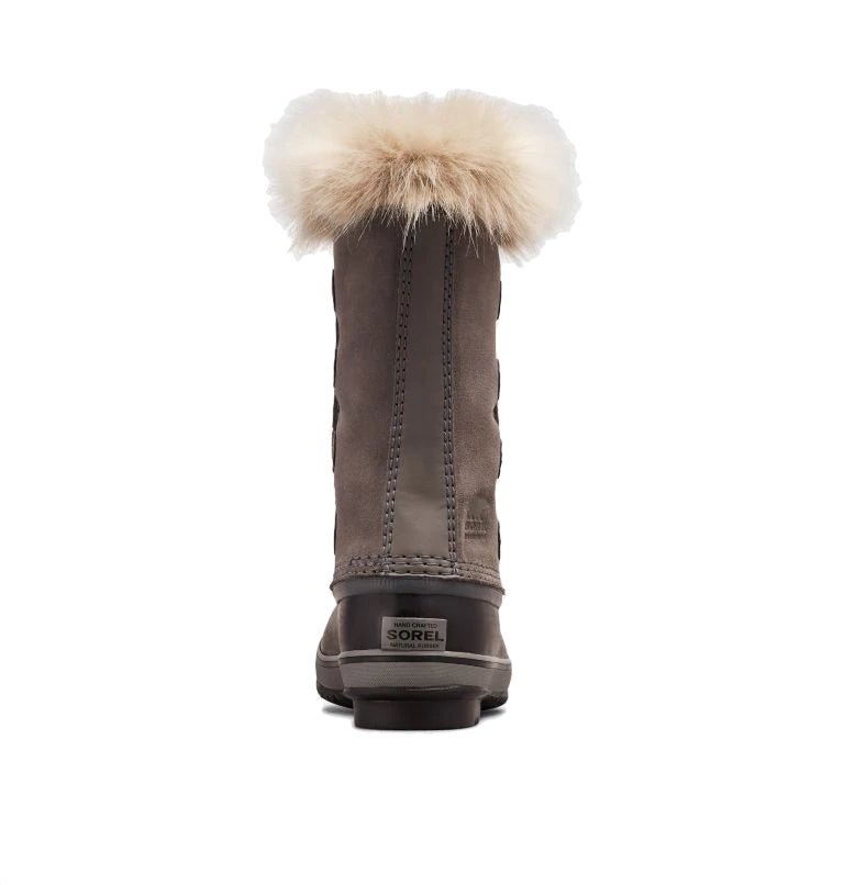 Sorel Youth Joan of Arctic Winter Boots - Mountain Kids Outfitters - Quarry Color - White Background back view