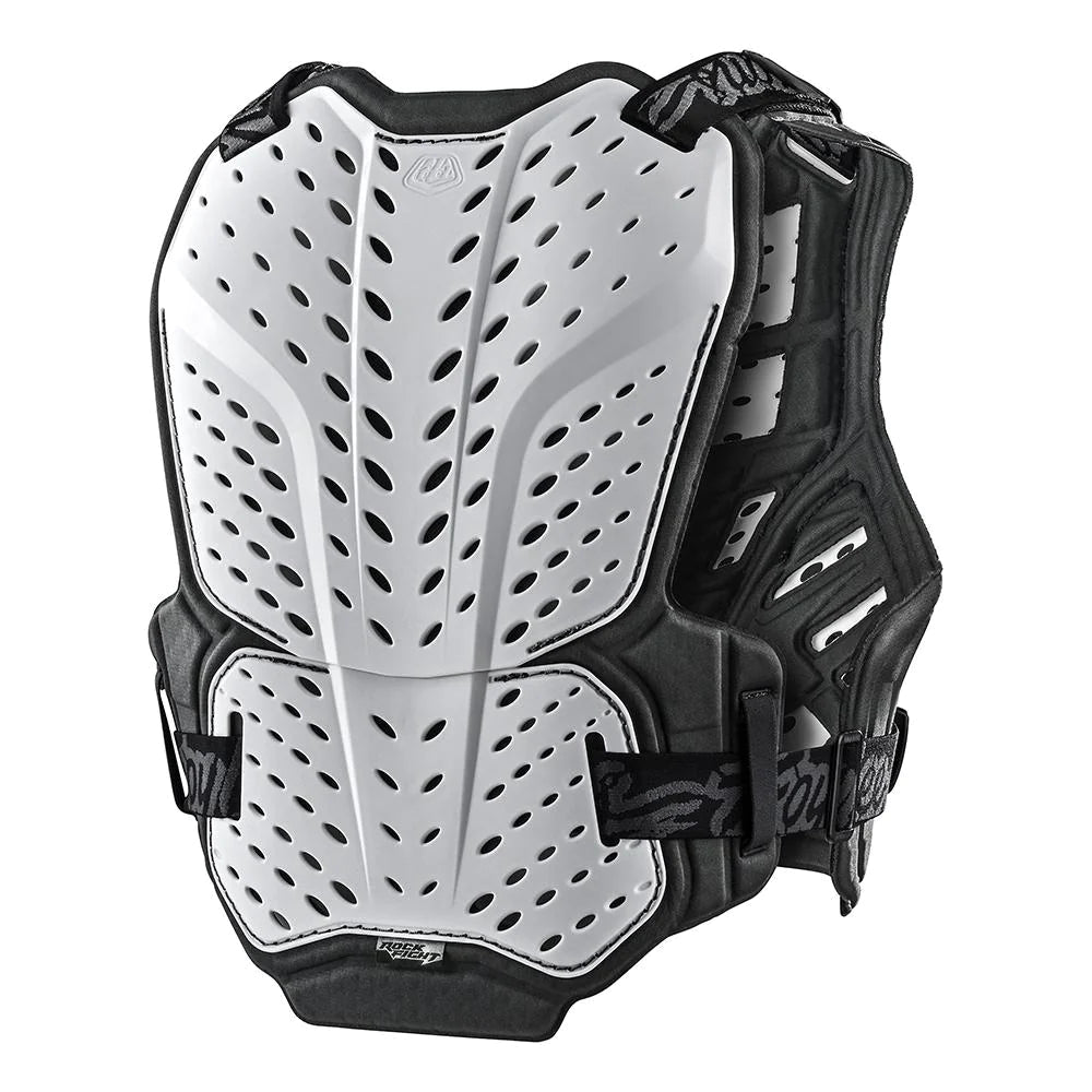 Troy Lee Rockfight Chest Protector 2023 - Mountain Kids Outfitters: Solid White, Back View