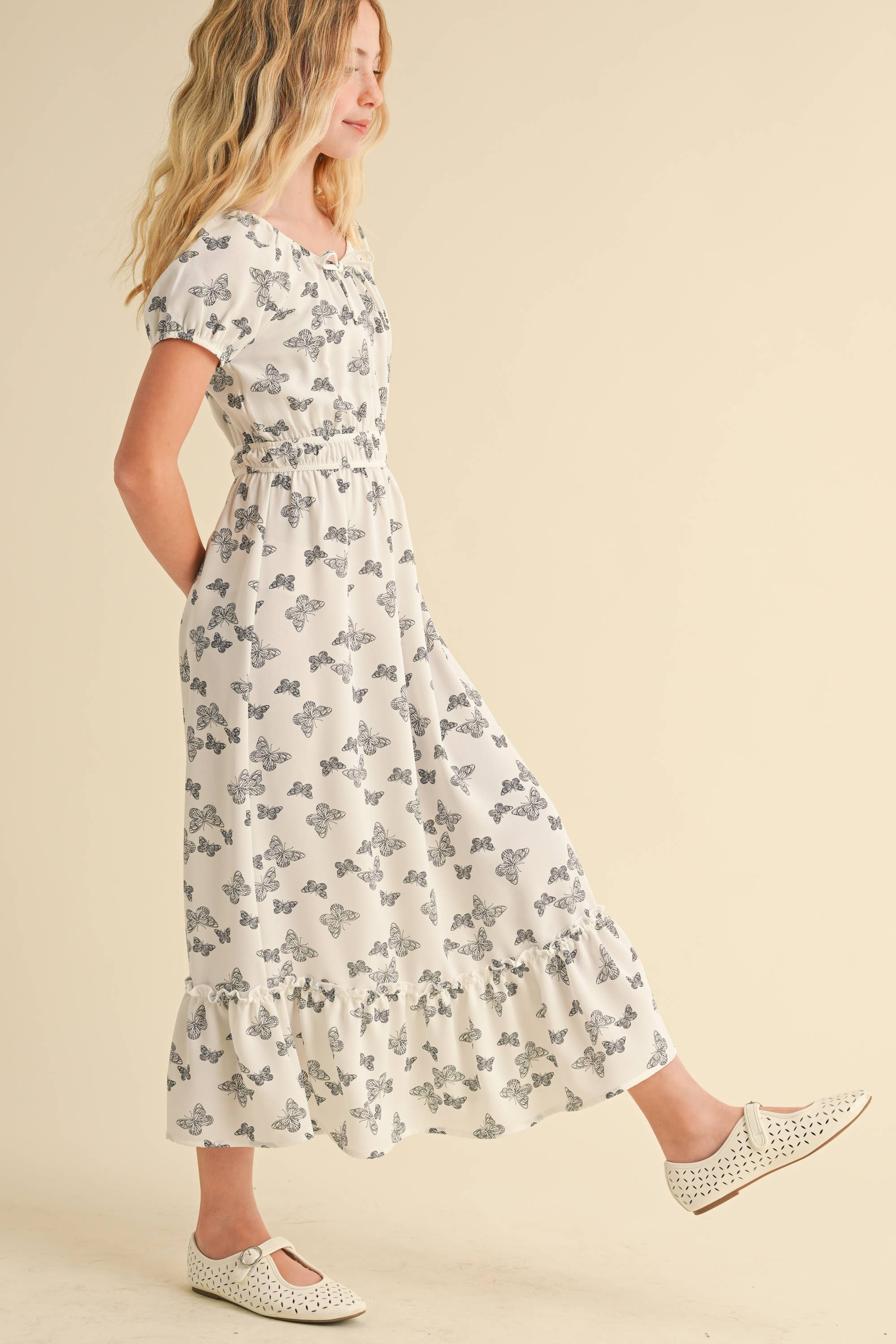TWEEN KIDS GIRLS EMPIRE WAIST MAXI DRESS (7-12)