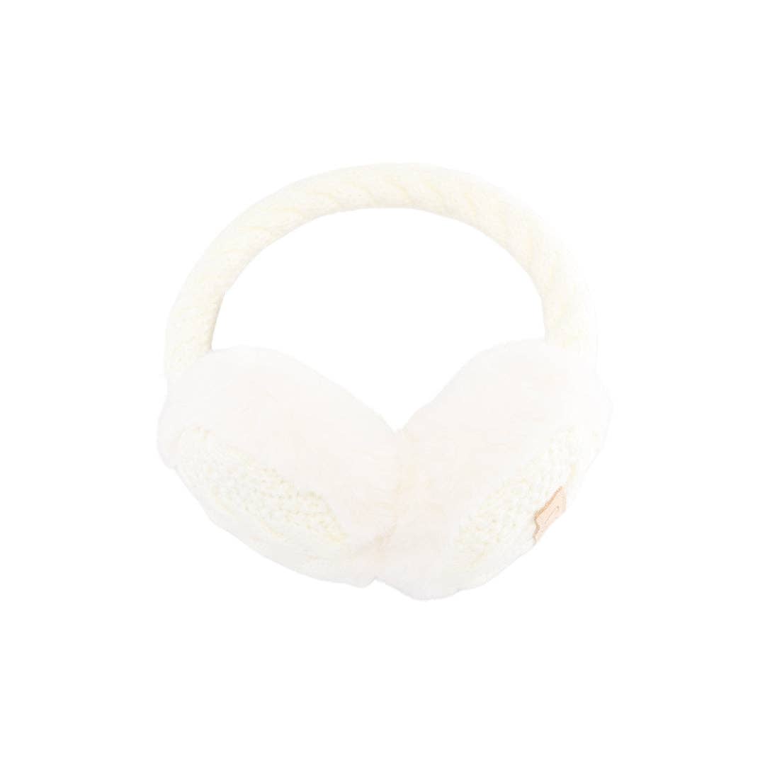 KIDS Cable Knit Faux Fur Earmuffs KDEMS3661