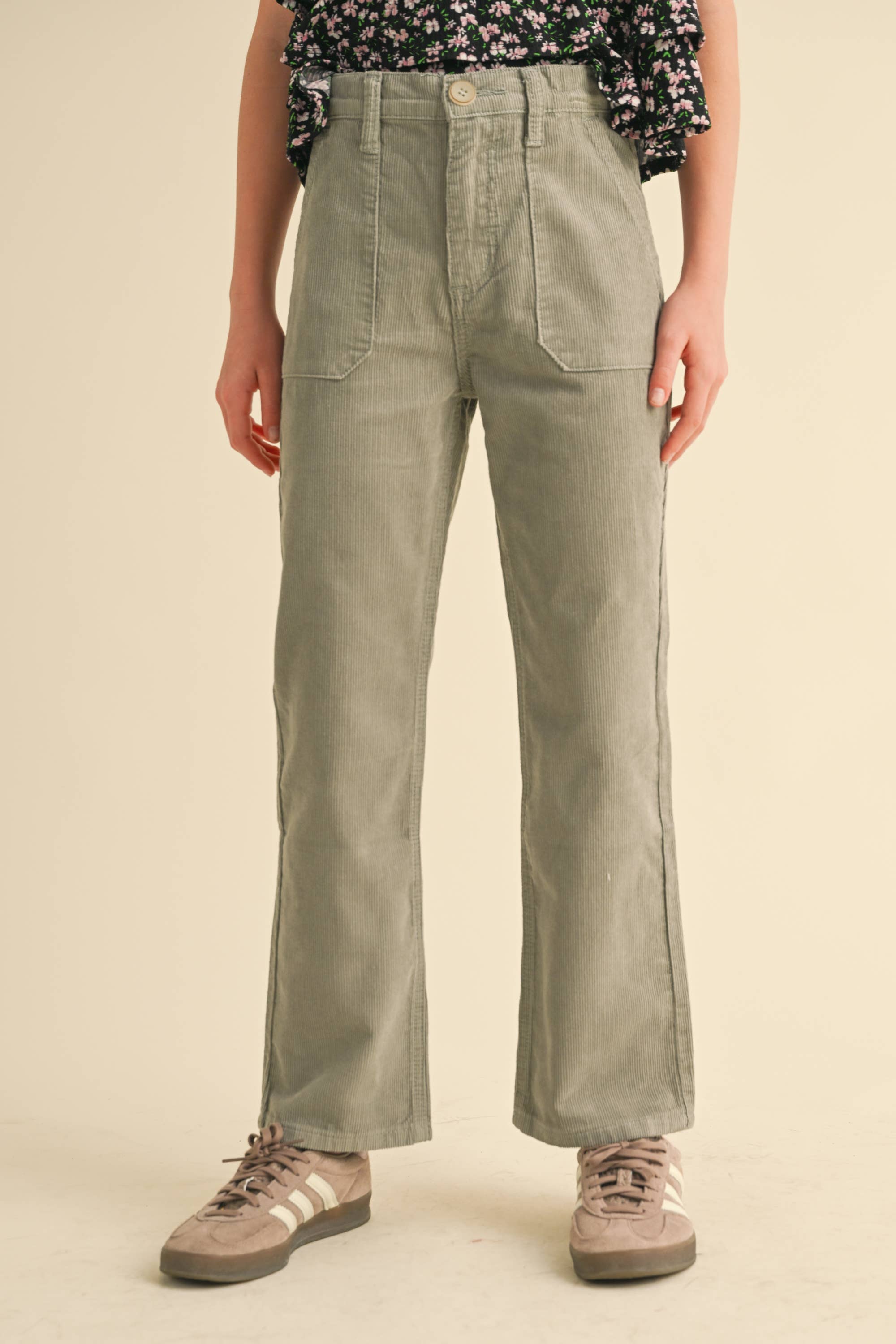 TWEEN GIRLS KIDS STRAIGHT LEG PANTS W/ PORKCHOP POCKET(7/14)
