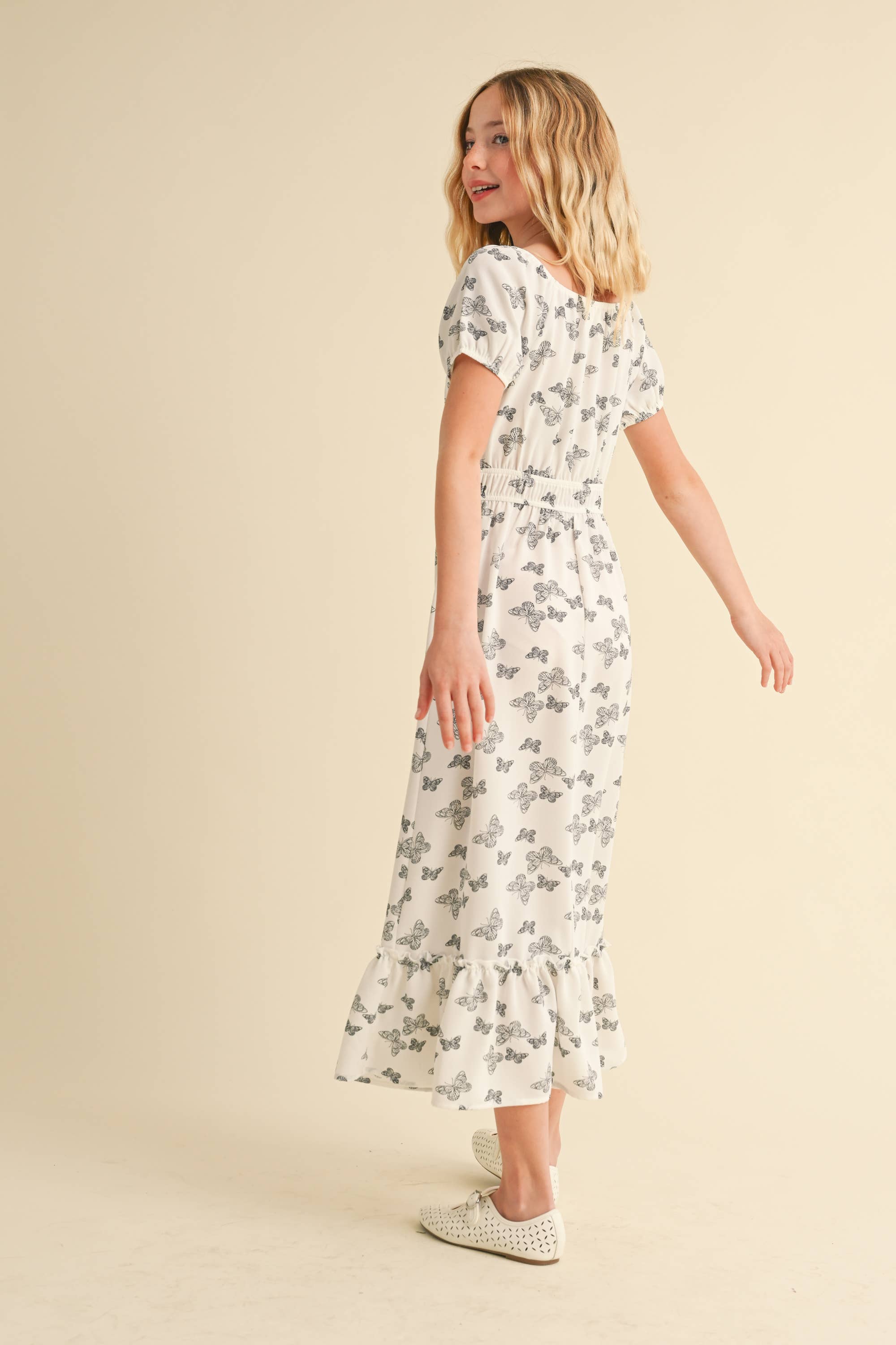 TWEEN KIDS GIRLS EMPIRE WAIST MAXI DRESS (7-12)