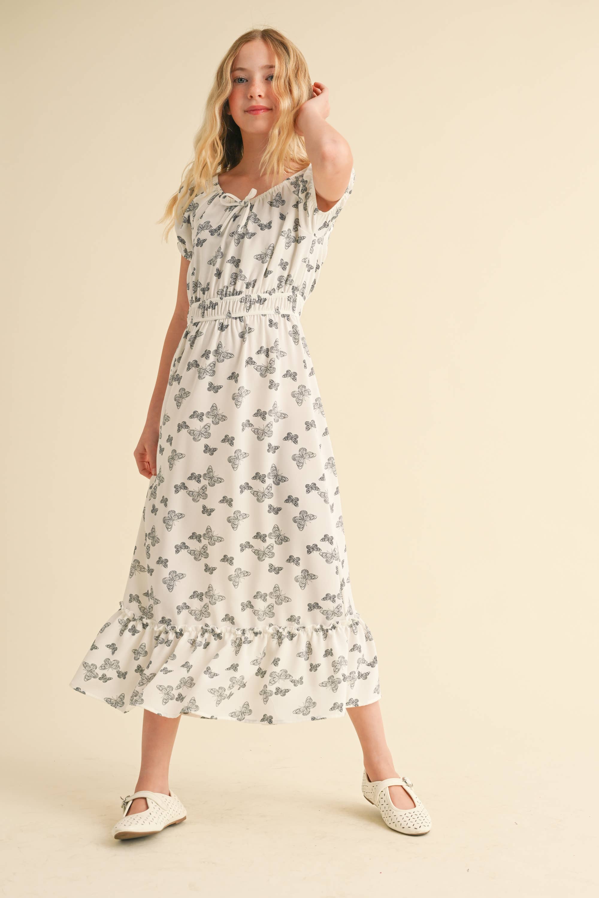 TWEEN KIDS GIRLS EMPIRE WAIST MAXI DRESS (7-12)