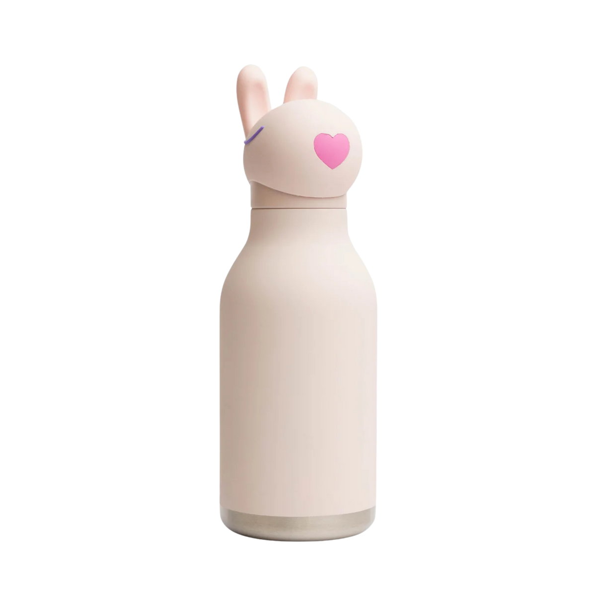 Asobu Animal Bestie Bottle 16 oz insulated kids water bottle in Bunny design with removable collectible silicone character head and 24-hour cold retention