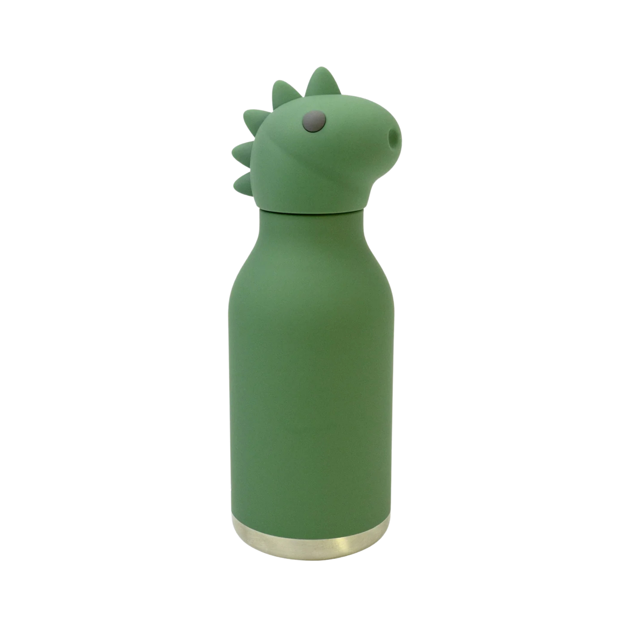 Asobu Animal Bestie Bottle 16 oz insulated kids water bottle in Dino design with removable collectible silicone character head and 24-hour cold retention