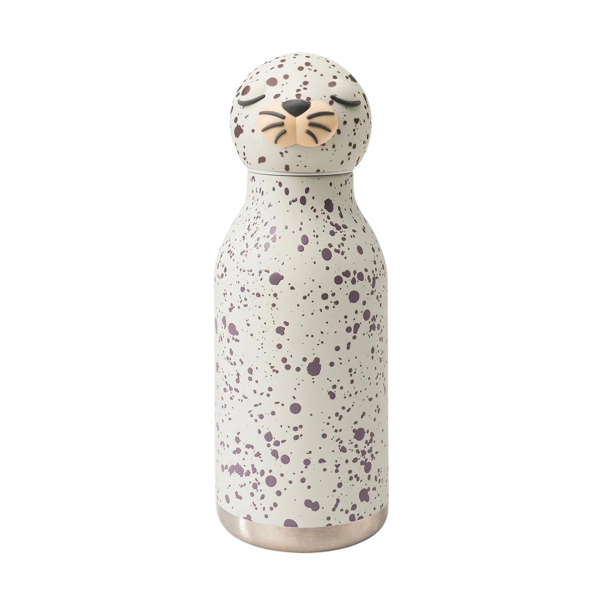 Asobu Animal Bestie Bottle 16 oz insulated kids water bottle in Seal design with removable collectible silicone character head and 24-hour cold retention
