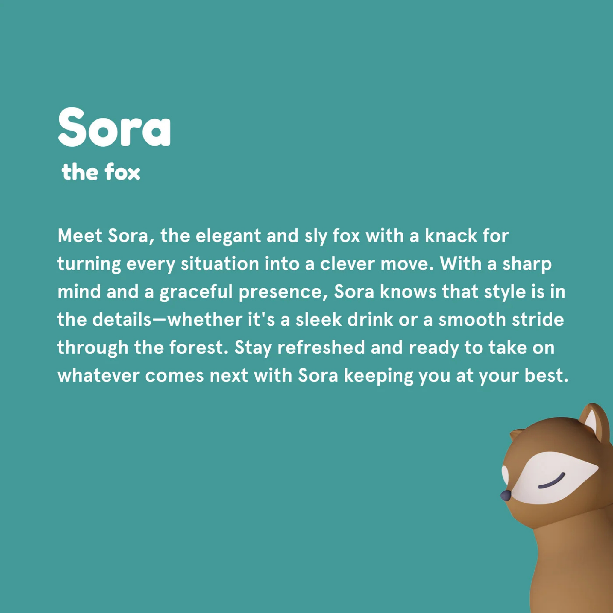 Sora the Fox Asobu Animal Bestie Bottle removable collectible silicone animal character head detail