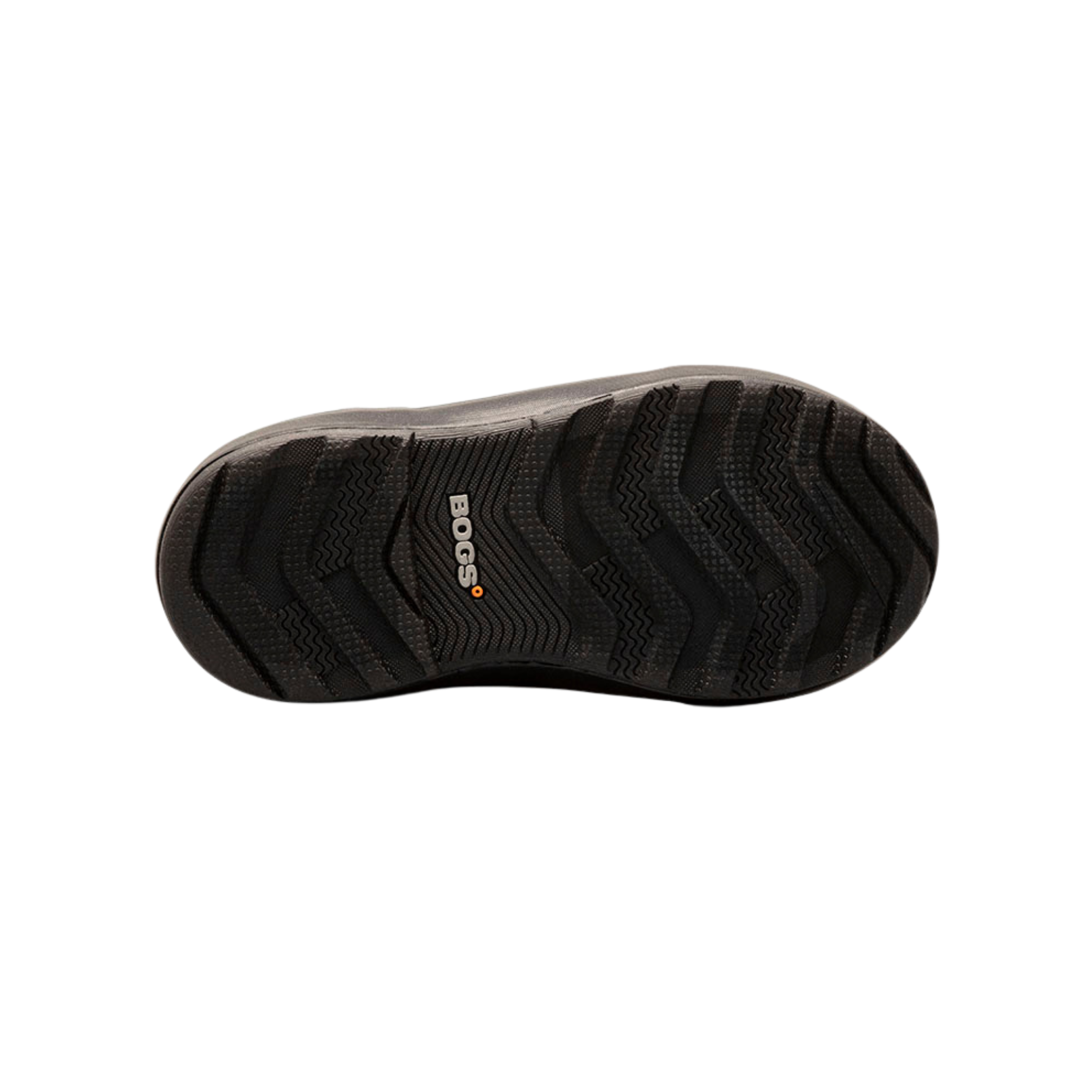 Bottom sole of BOGS Classic II winter boots in Dark Green Camo with self-cleaning tread